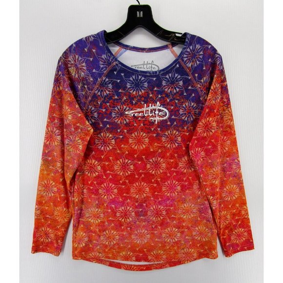 Reel Life Top Large Pullover Shirt Fishing Hiking Breathable Logo - Picture 1 of 9